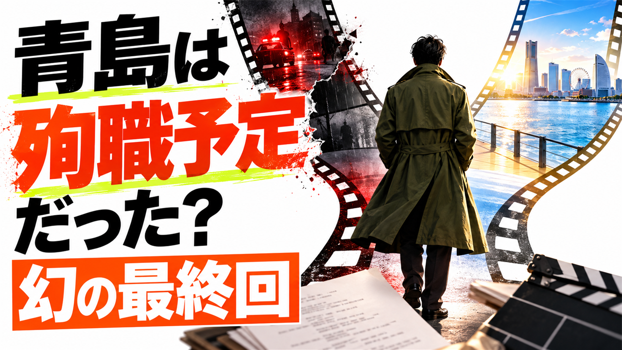 青島の殉職案と幻の最終回を表現したアイキャッチ