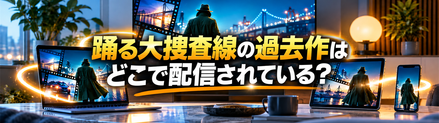 踊る大捜査線の配信視聴を複数の端末で表現した画像